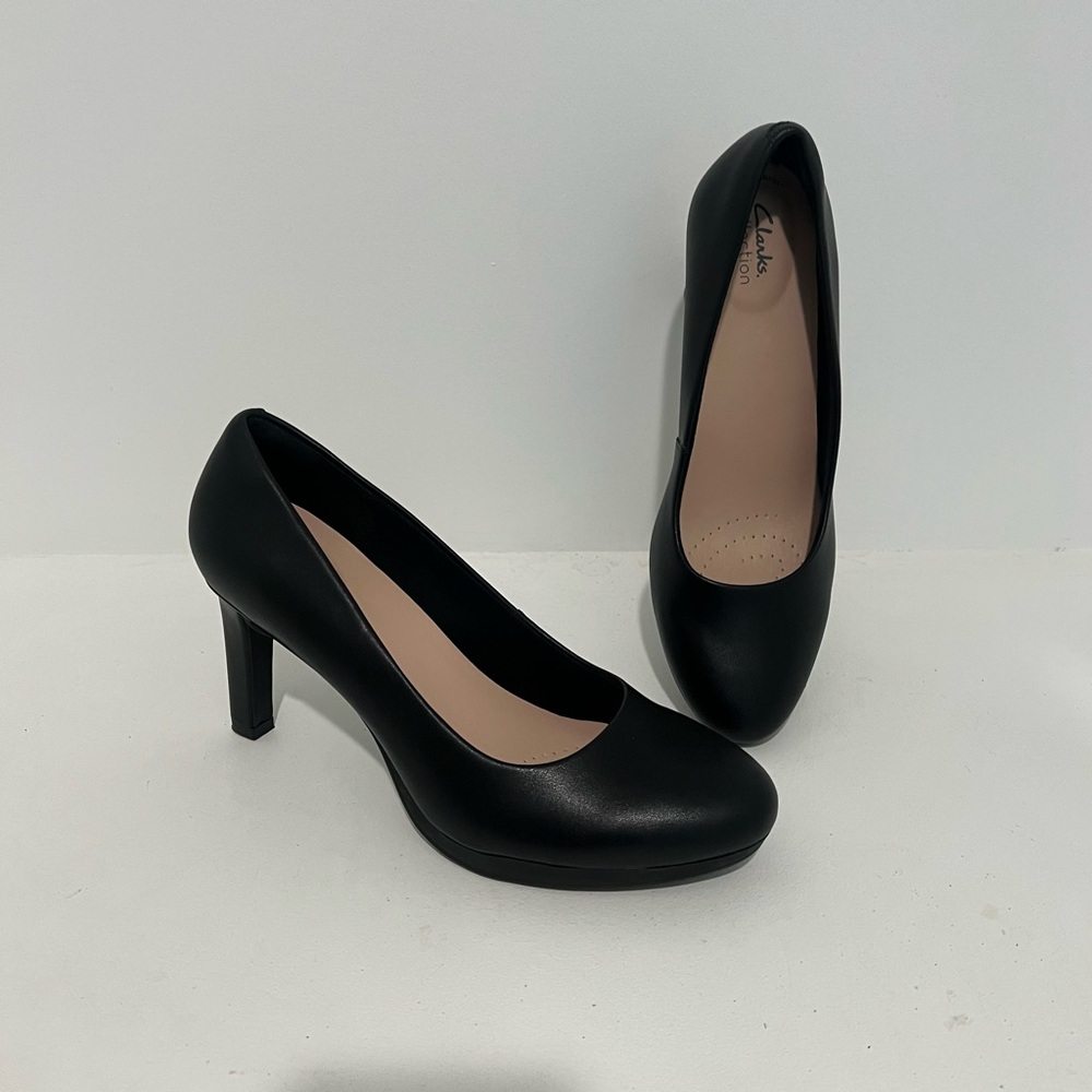 Women's Clarks, Ambyr Joy Pump 11 Black Leather Genuine Leather 26157764 High ⭐⭐